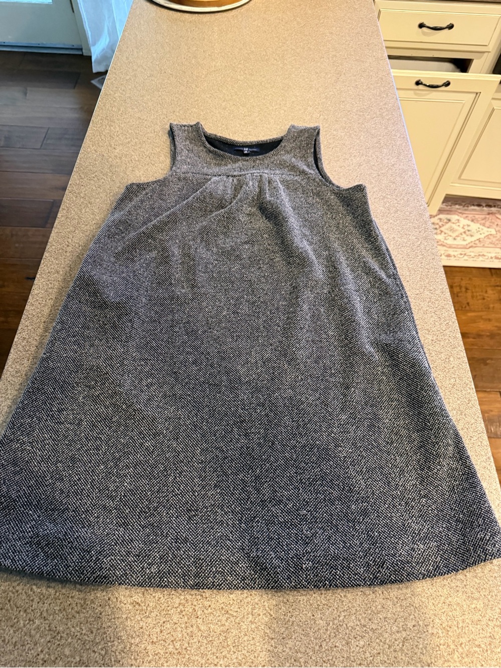 GAP Women's Black & White Herringbone Crewneck Dress
